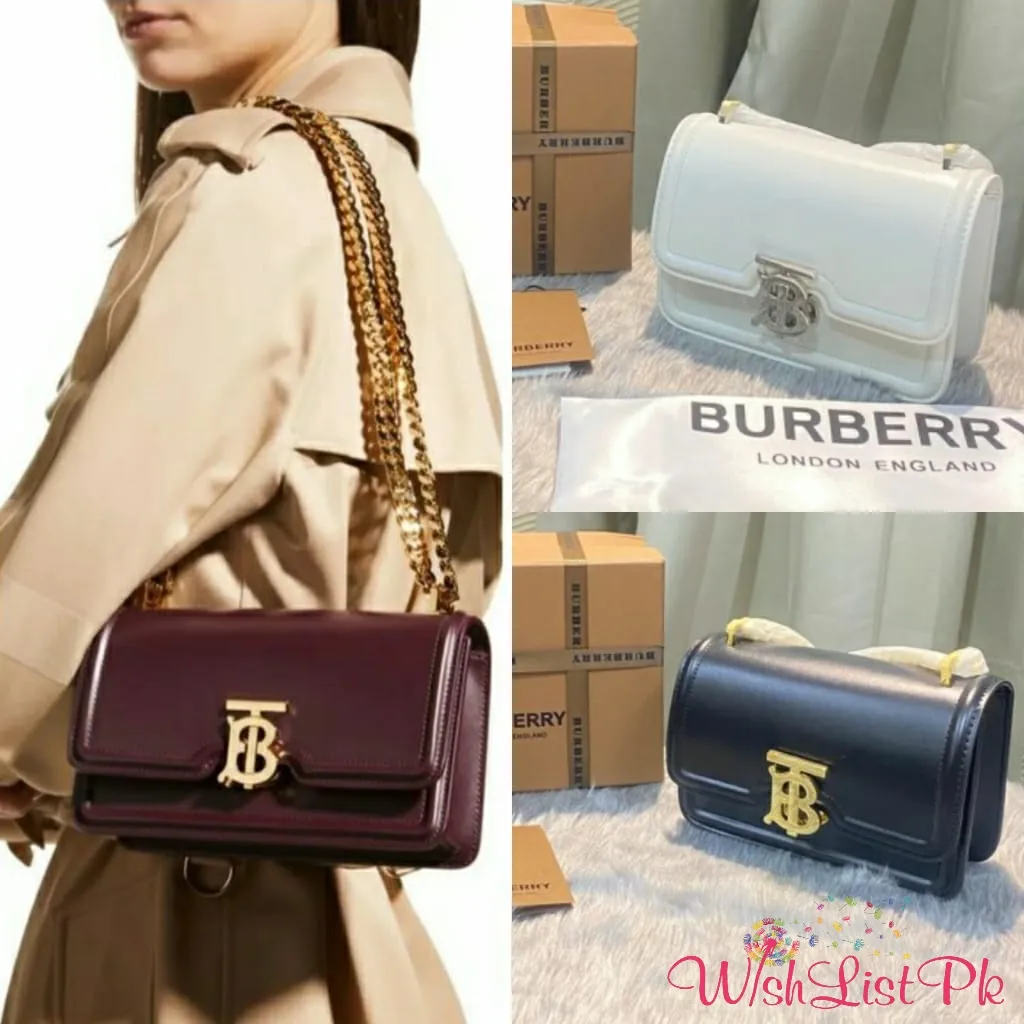 Burberry Mini Leather Gold Chain Women Crossbody Bag