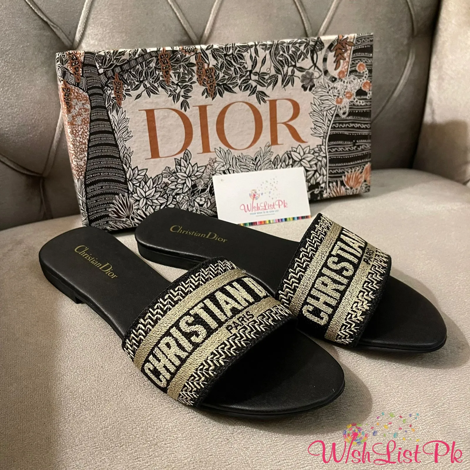 Cd Slippers Embroidered 