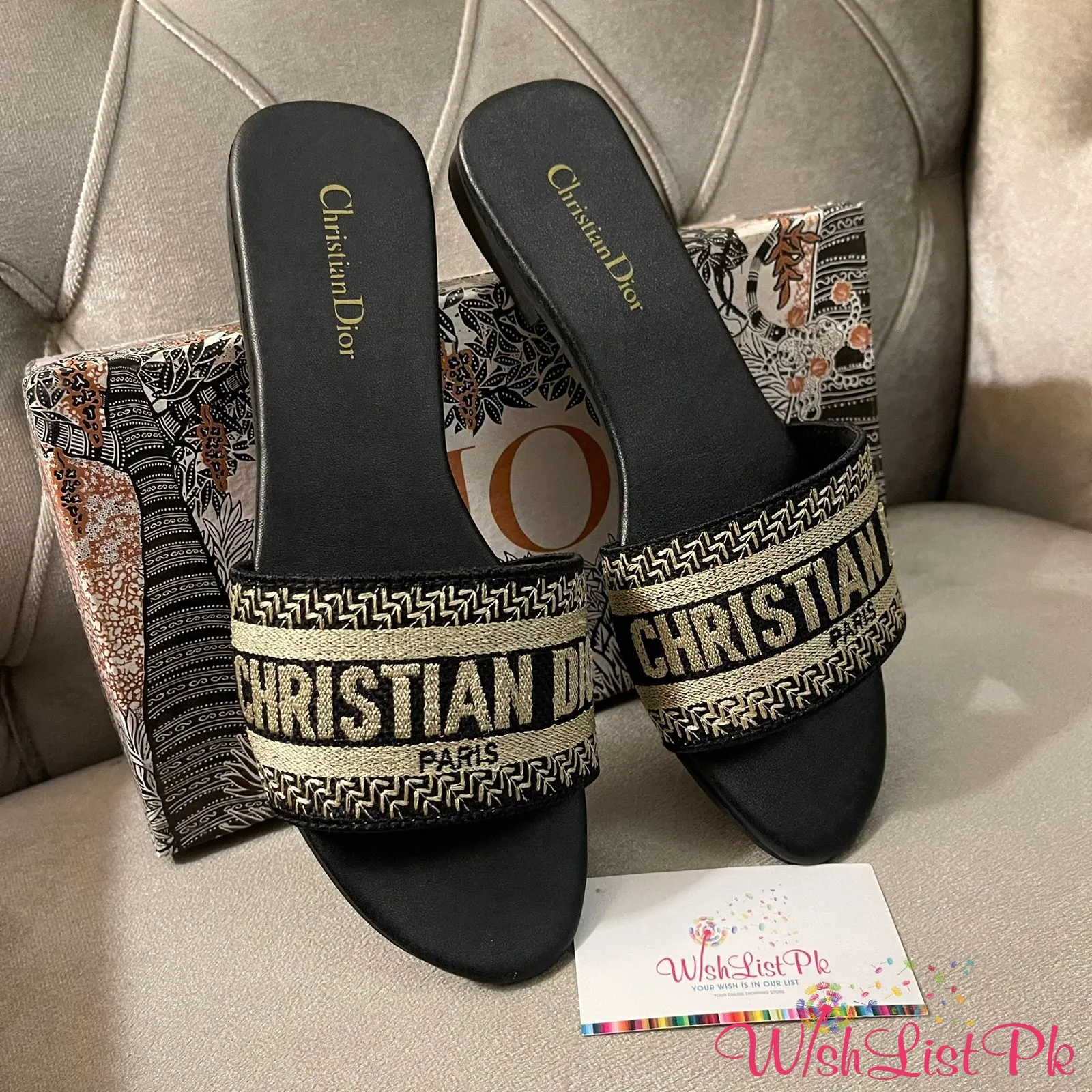 Cd Slippers Embroidered 