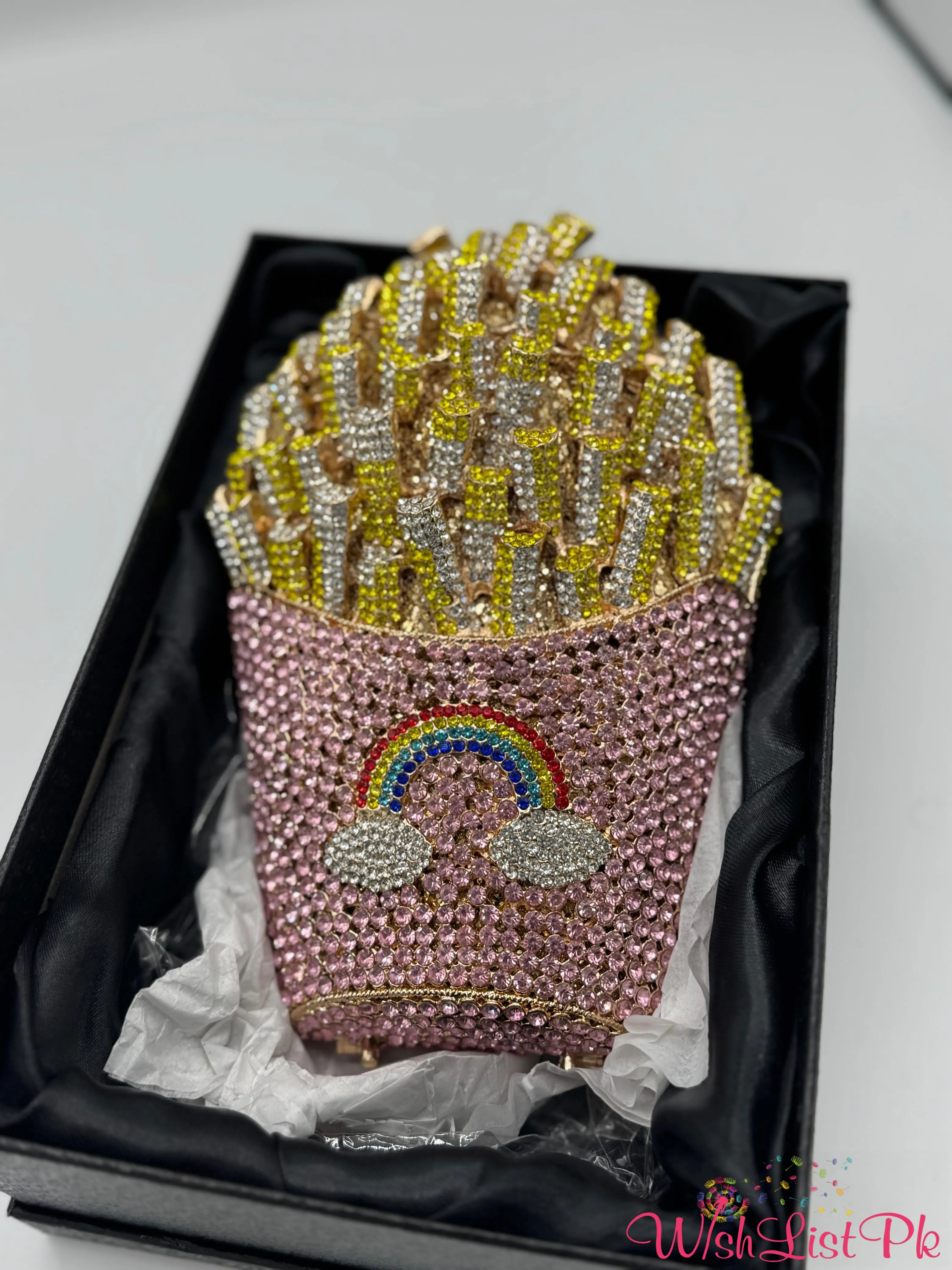 French Fries Rhinestone Clutch