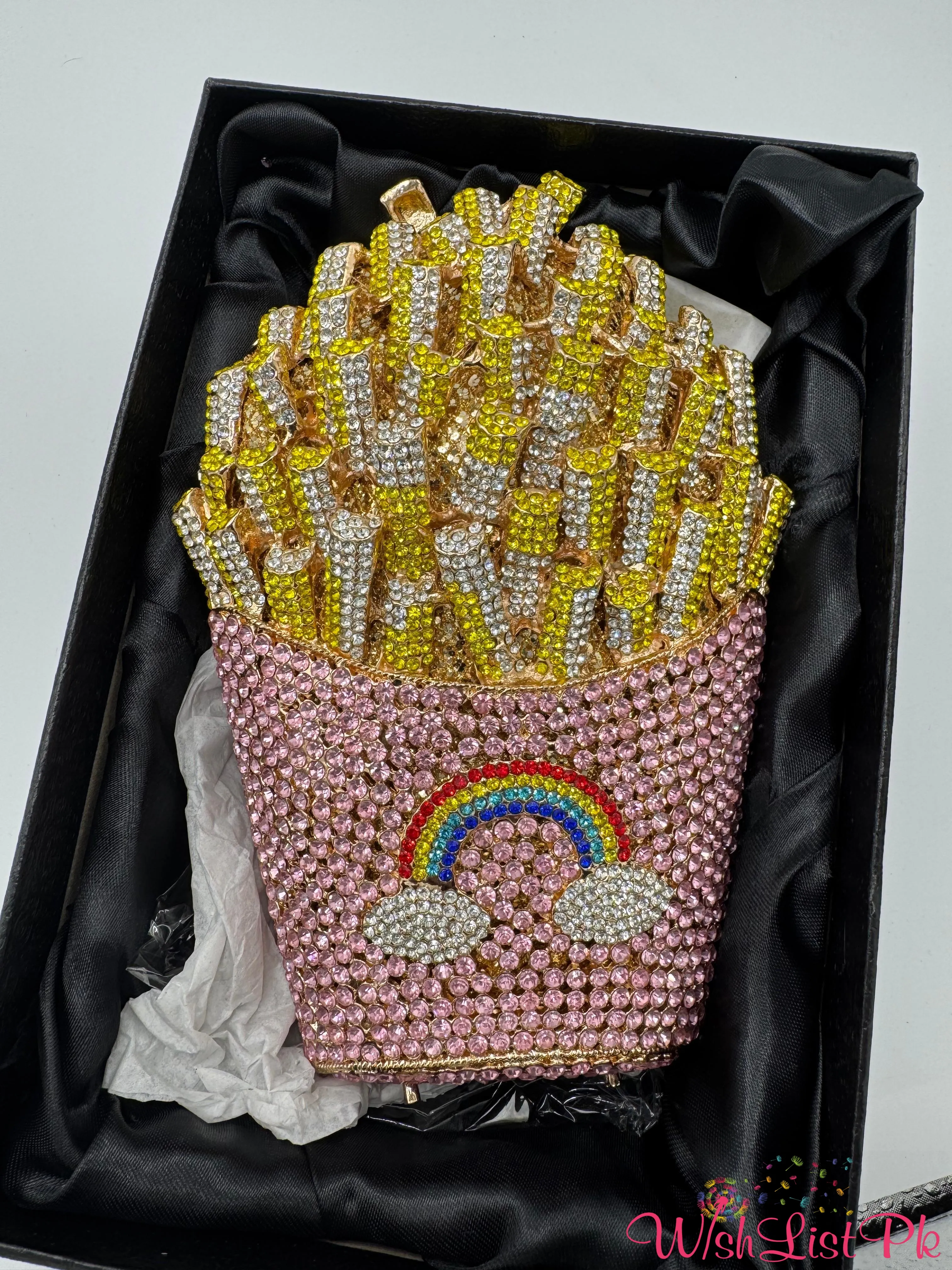 Best Price French Fries Rhinestone Clutch