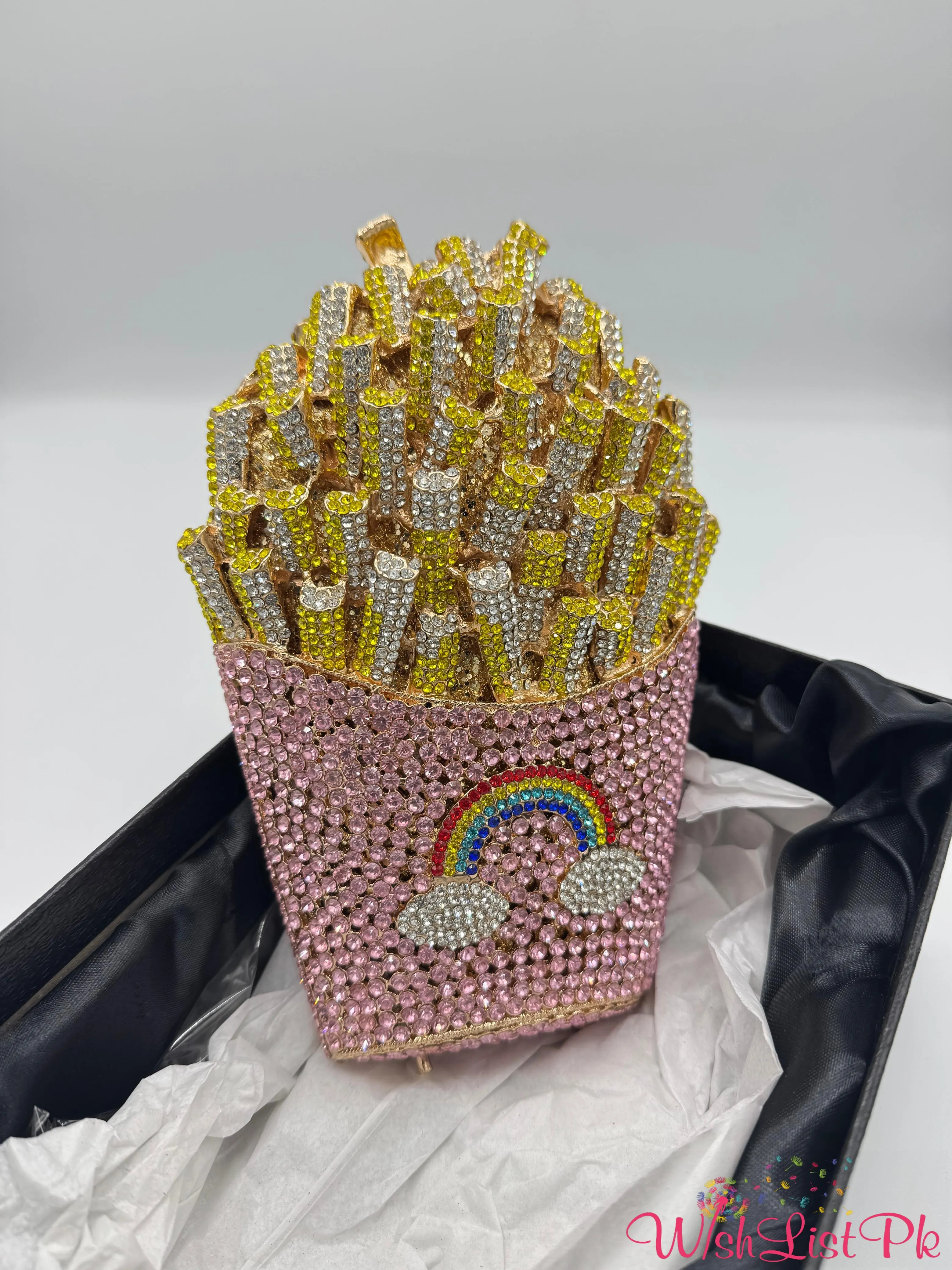 French Fries Rhinestone Clutch