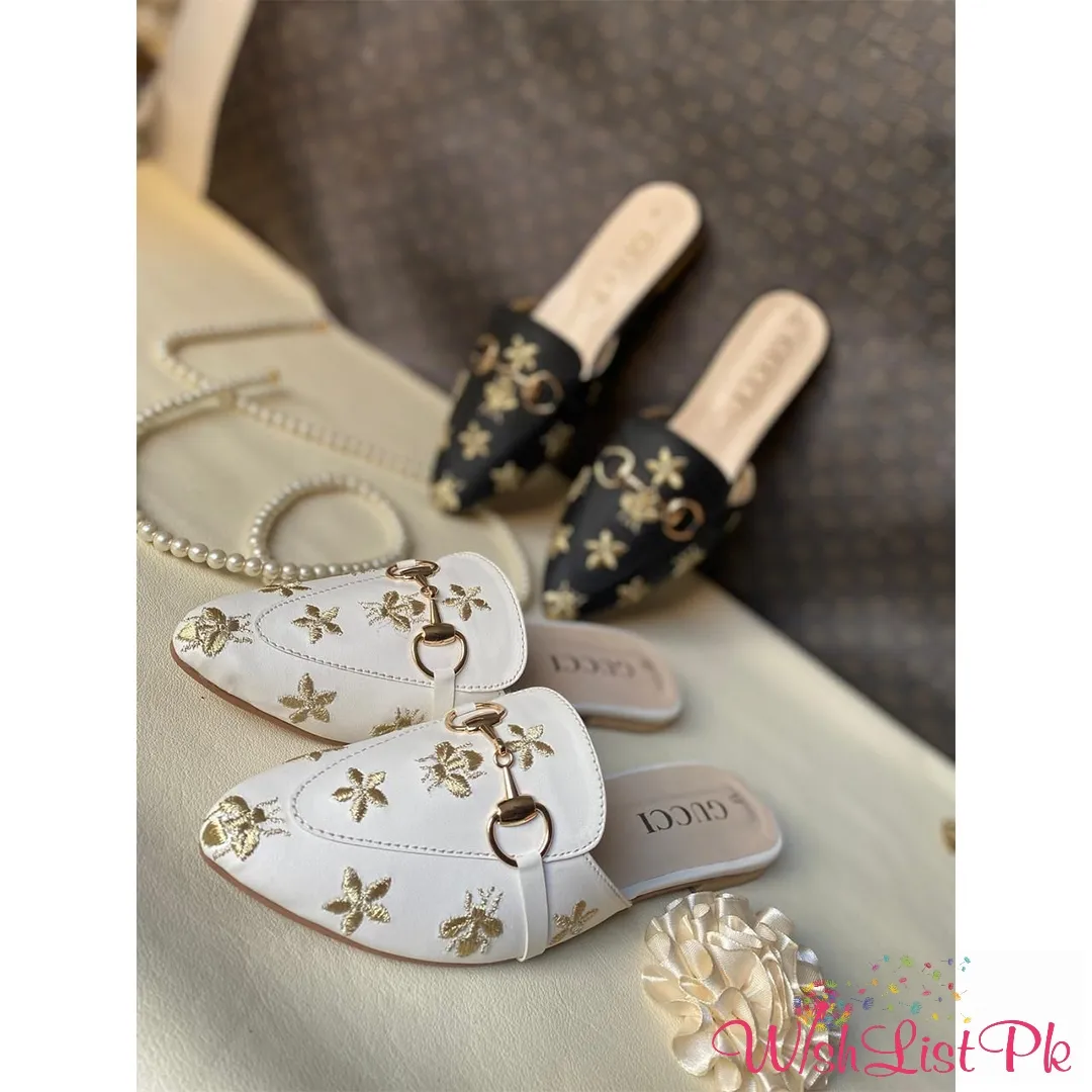 Gucci Embroidered Mules