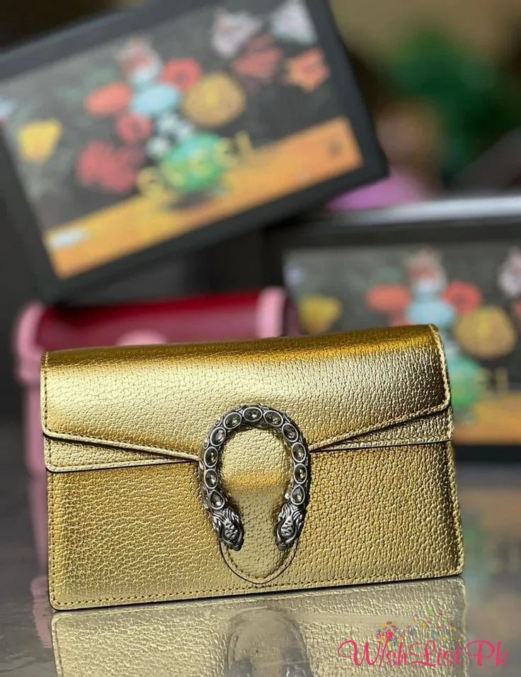 Gucci Rhinestones Gold Bag