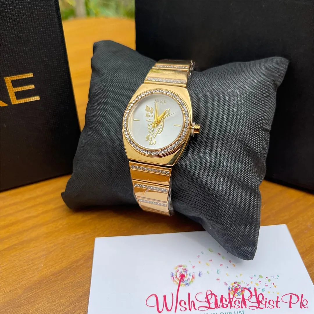 Ieke Full Gold Rhinestones White Dial