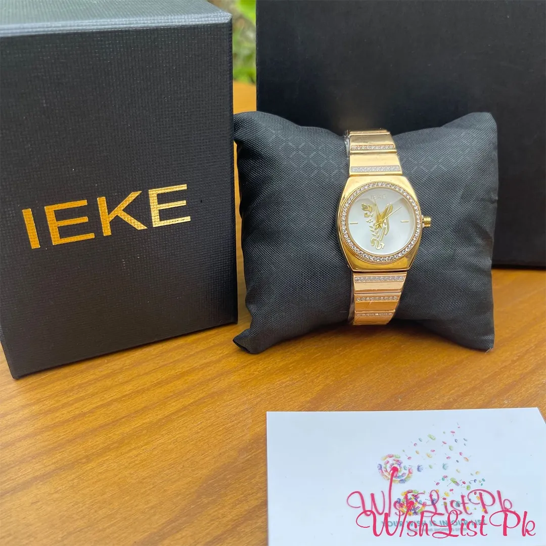 Ieke Full Gold Rhinestones White Dial
