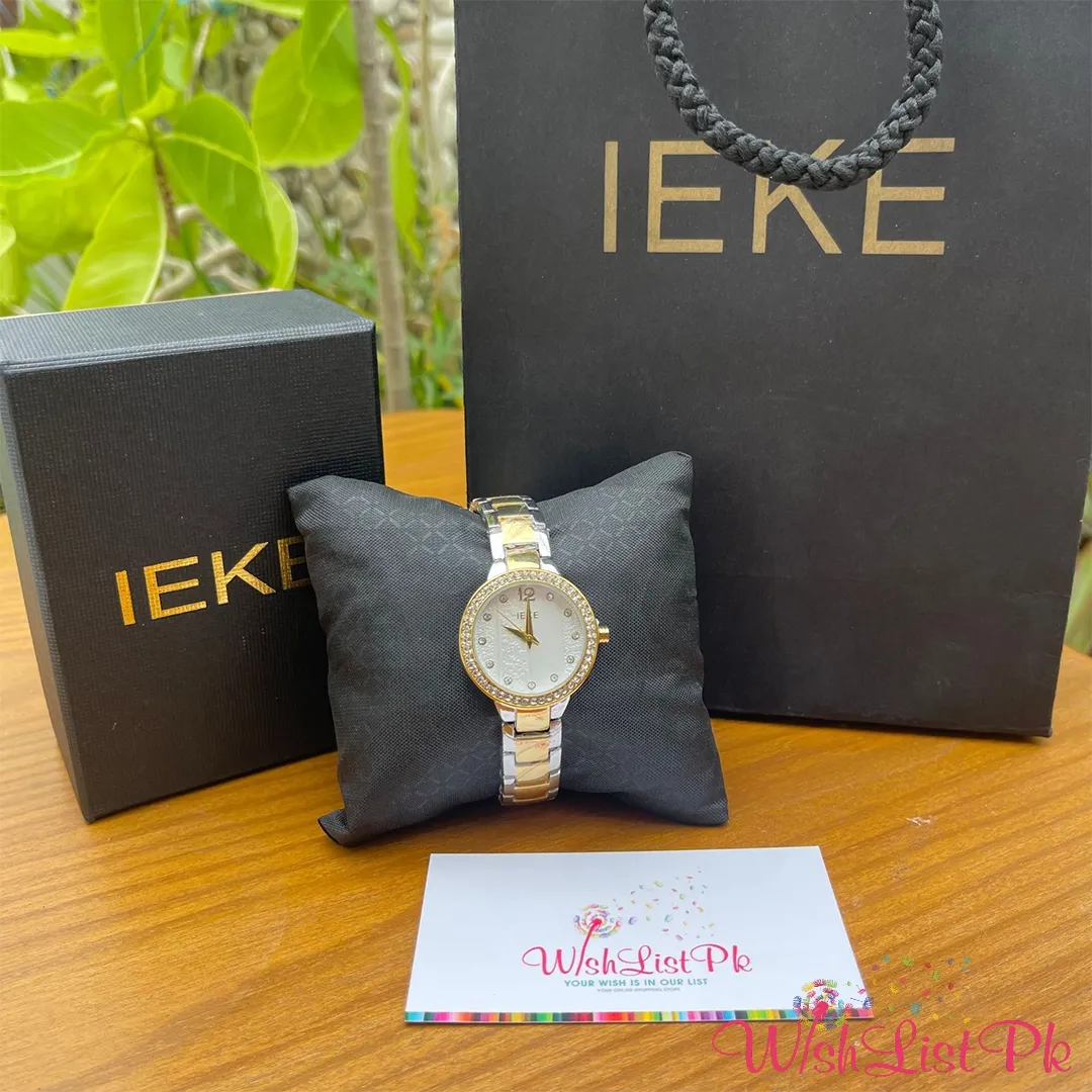 Ieke Two Tone Rhinestones White Round Dial
