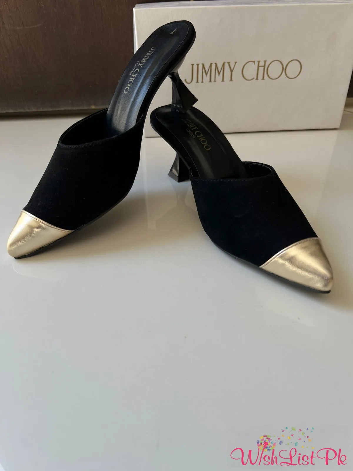 Jimmy Choo Black Gold Heels