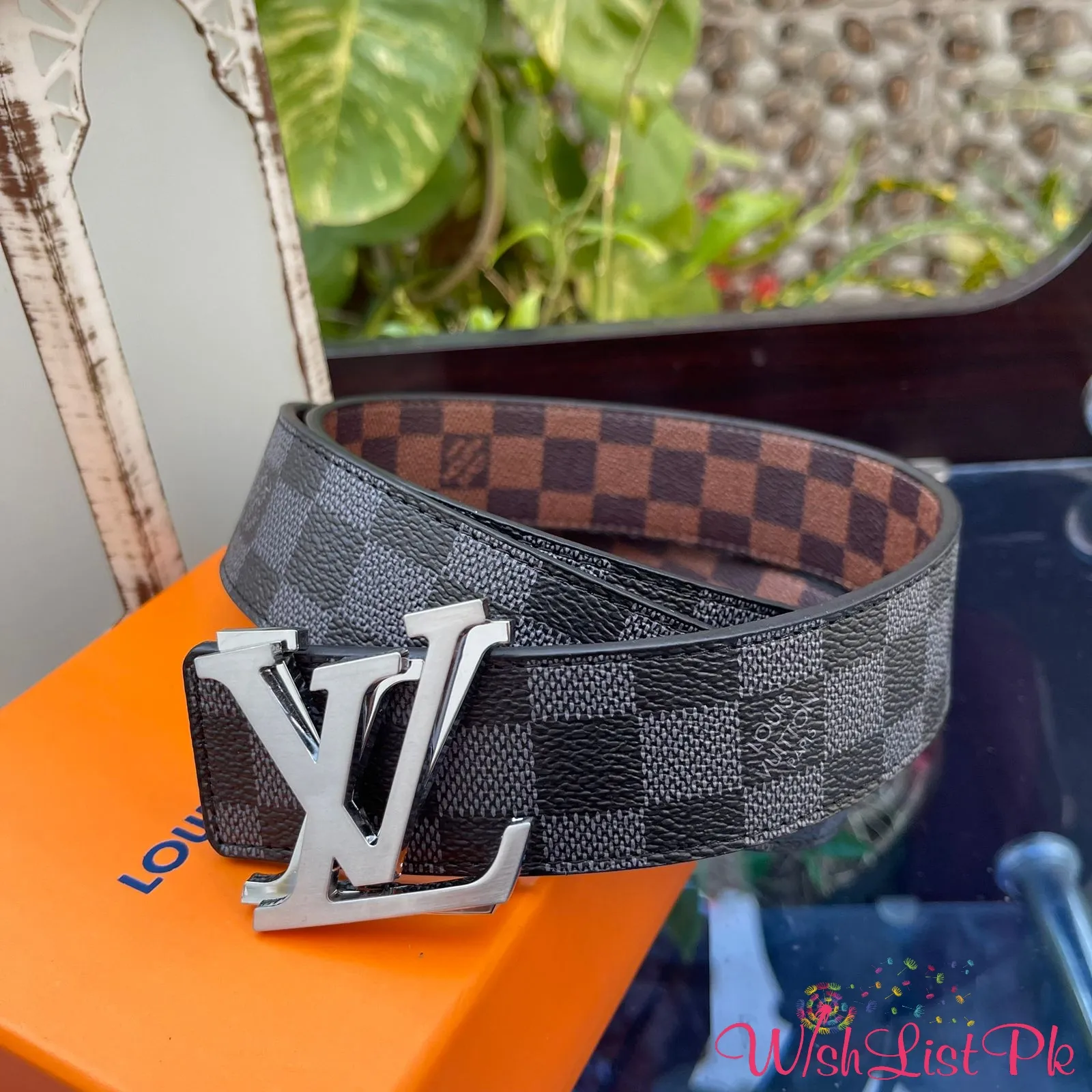 Best Price Lv Checker Reversible Belt