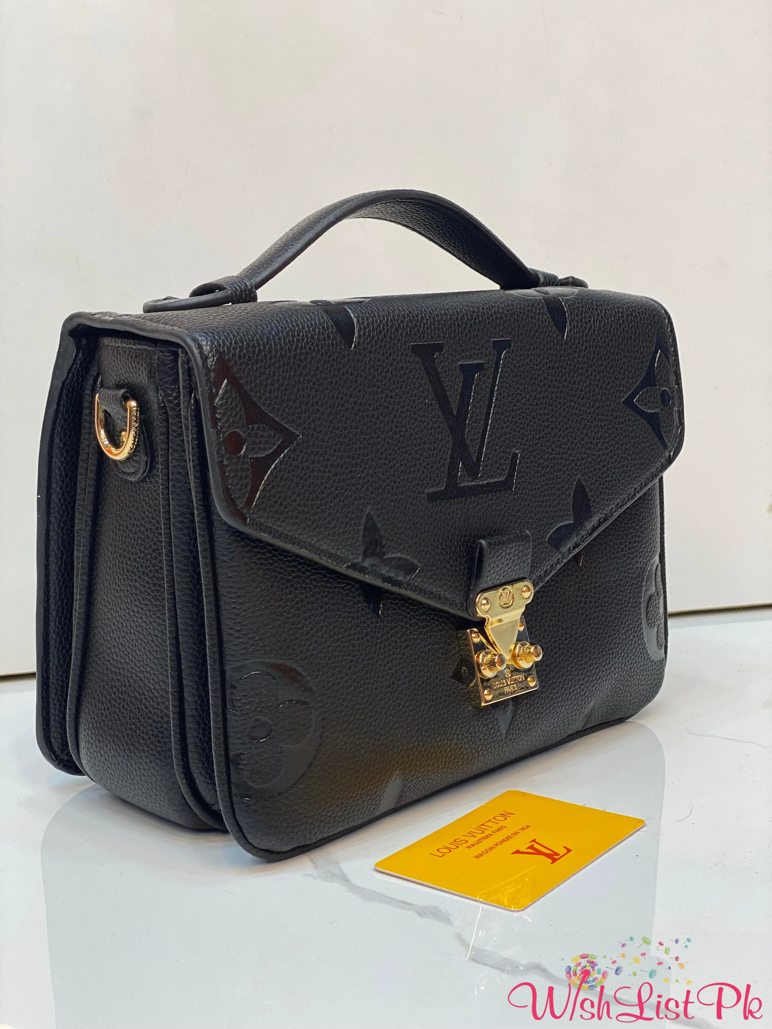 Lv Matallic Monogram Embroidered Pochette Bag.