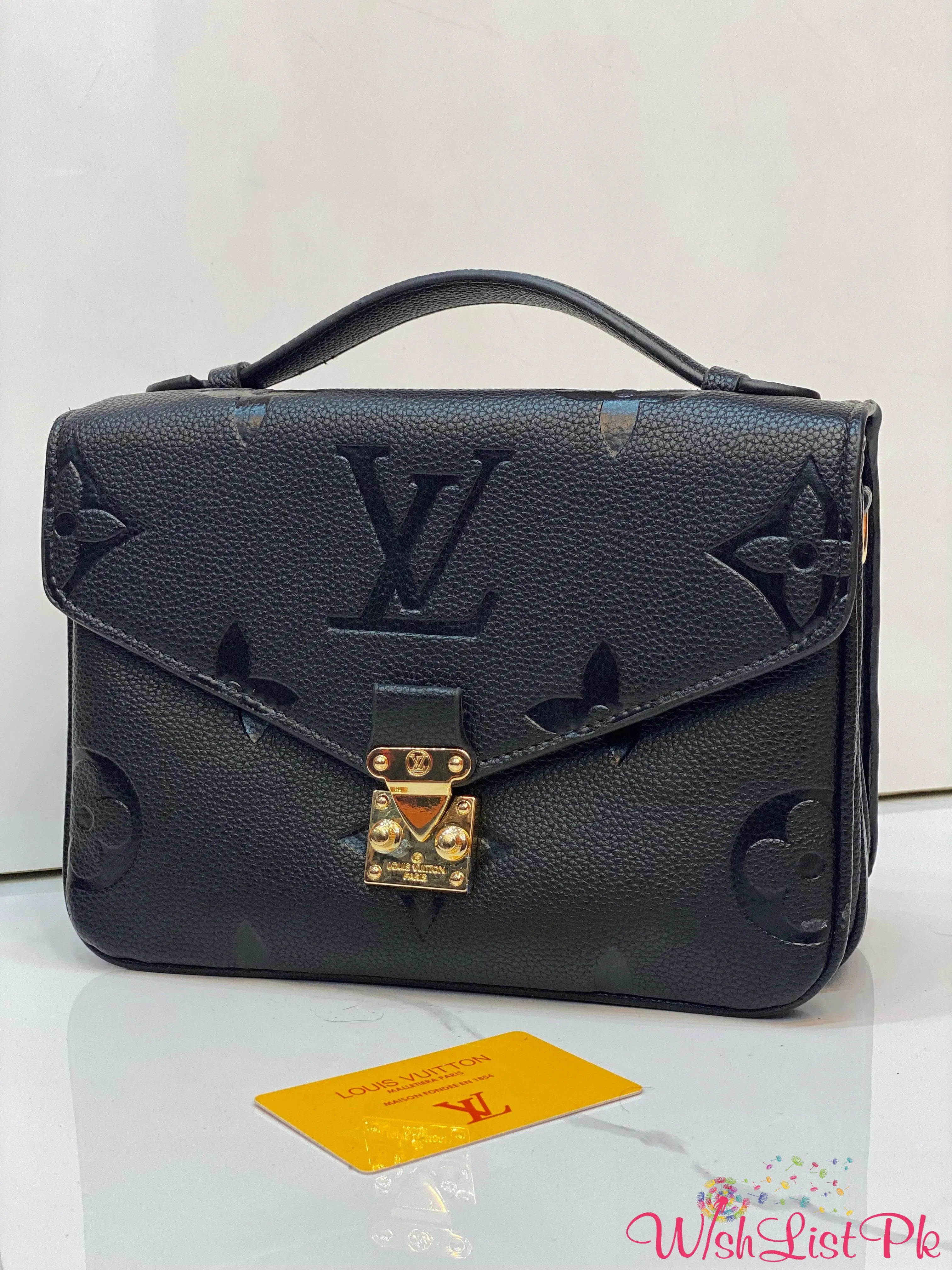 Lv Matallic Monogram Embroidered Pochette Bag.