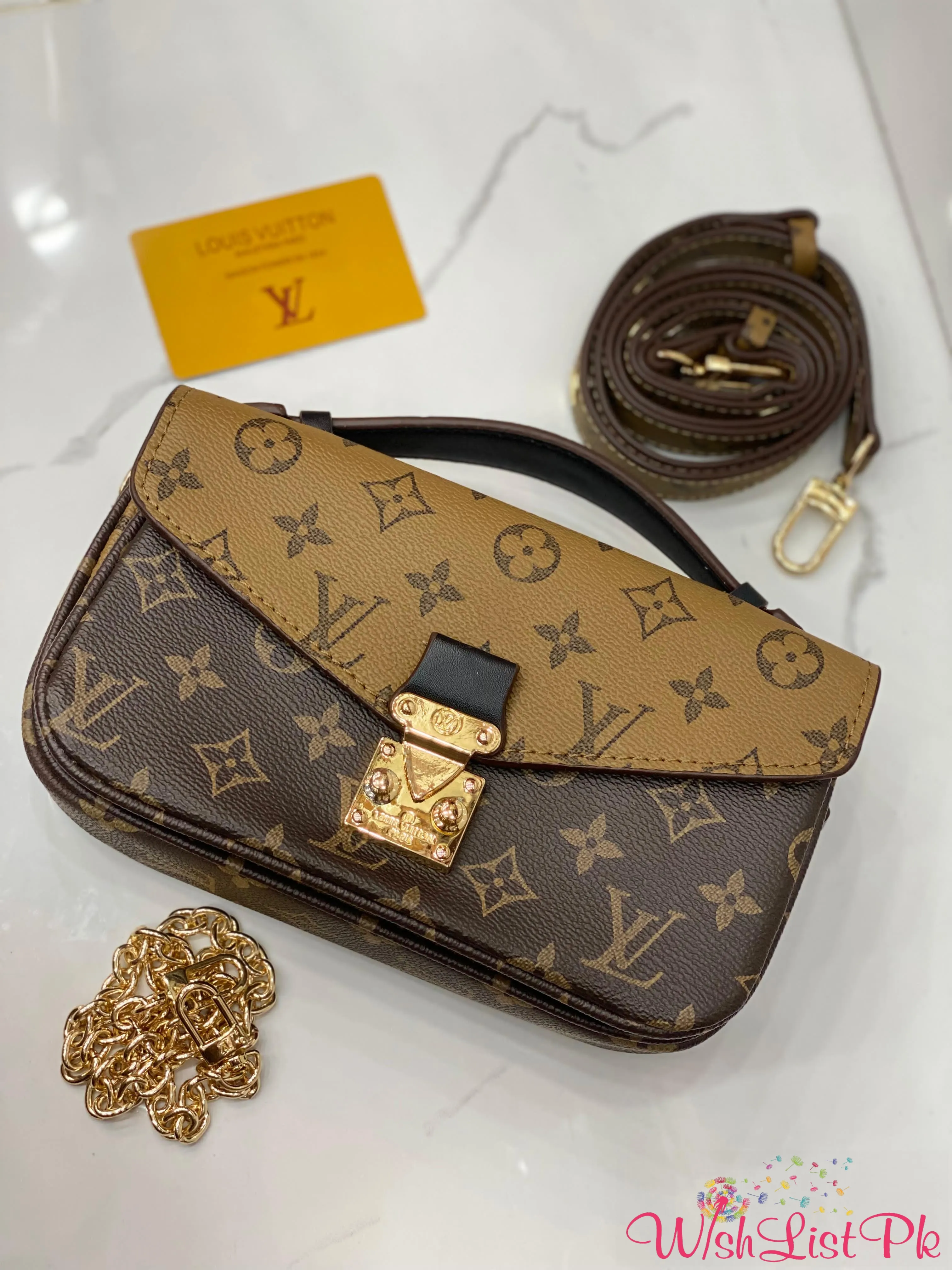 Lv Monogram Embroidered Pochette