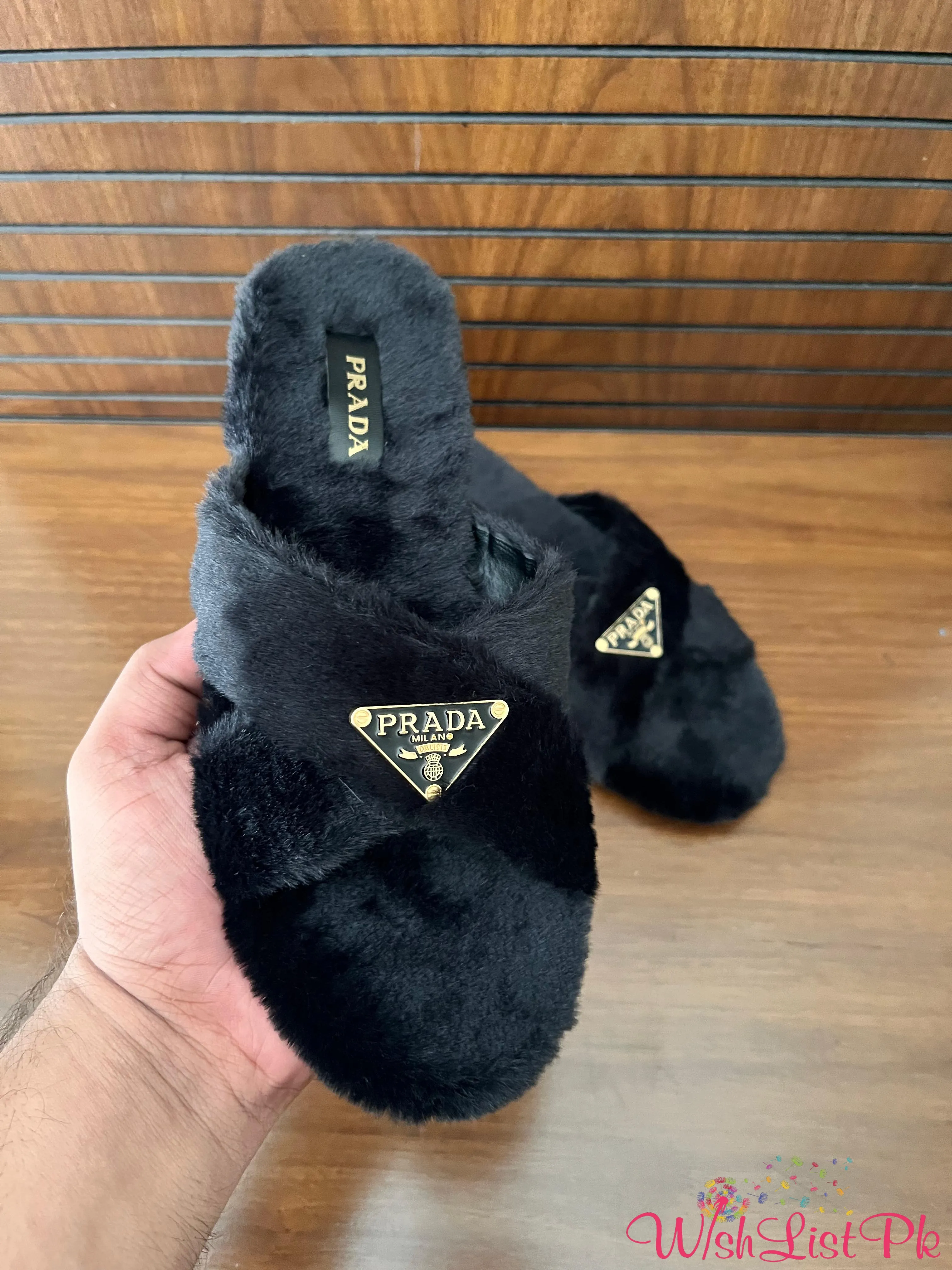 Prada Fur Slides 