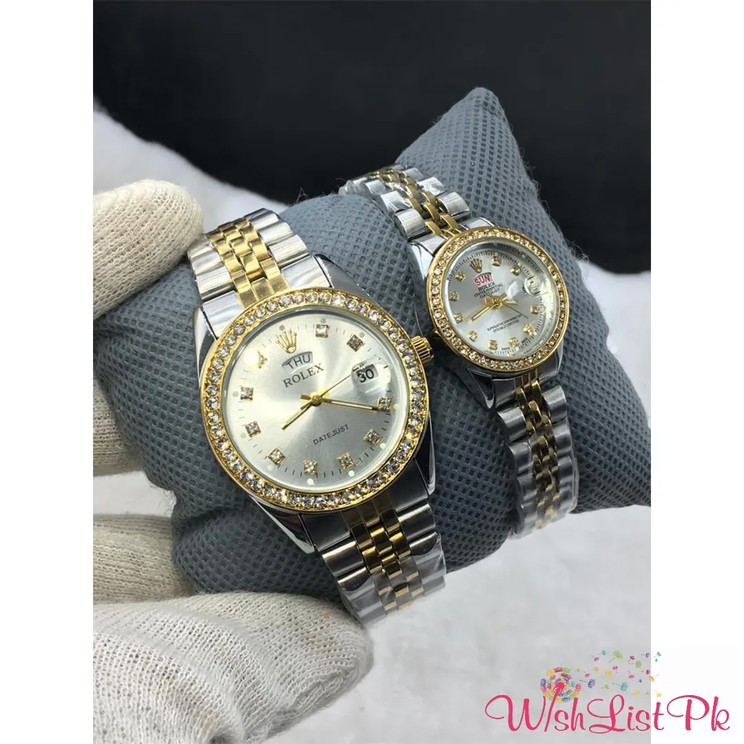 Rolex Datejust Two Tone Couple Watches Set