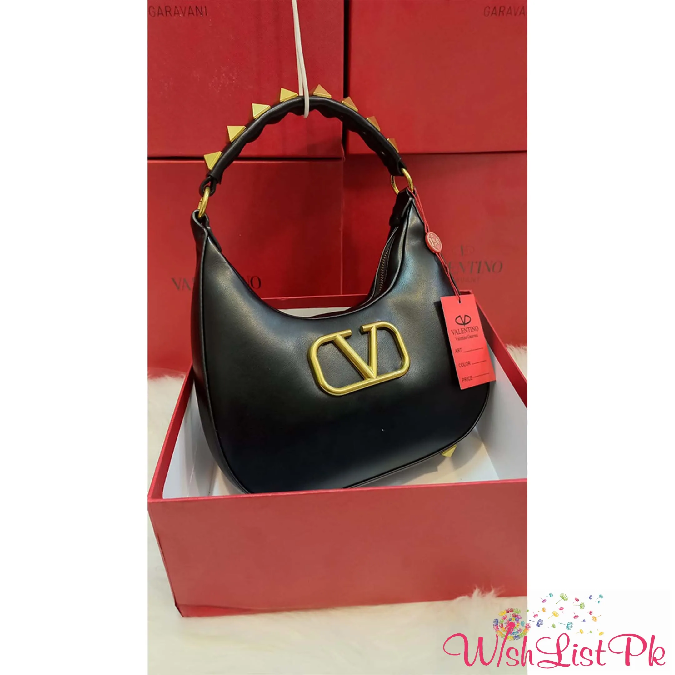 Valentino Garavani Stud Sign Leather Shoulder Bag