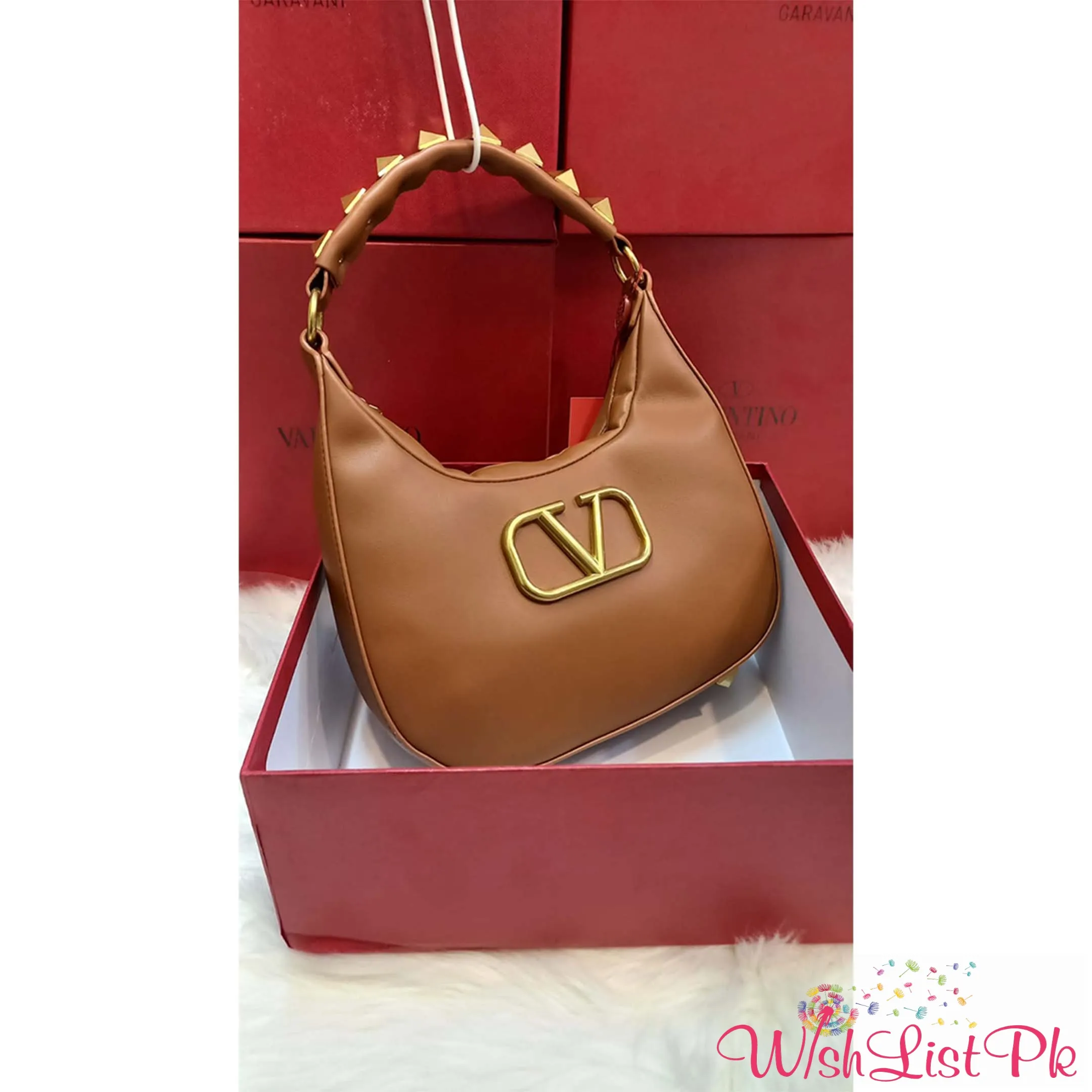 Valentino Garavani Stud Sign Leather Shoulder Bag