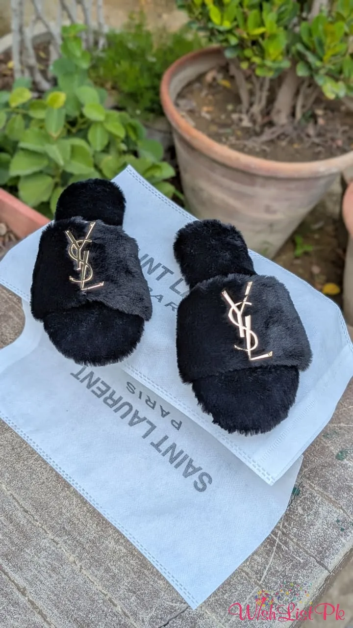 Ysl Fur Slide 