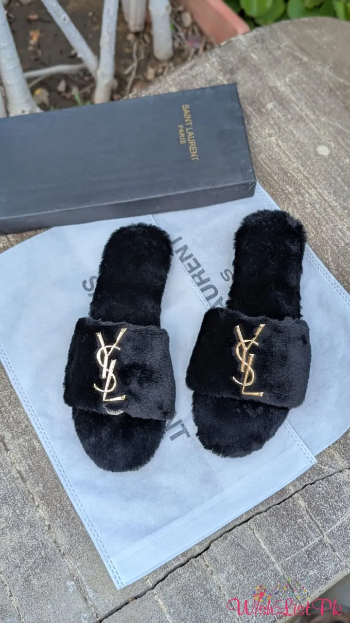 Ysl Fur Slide 