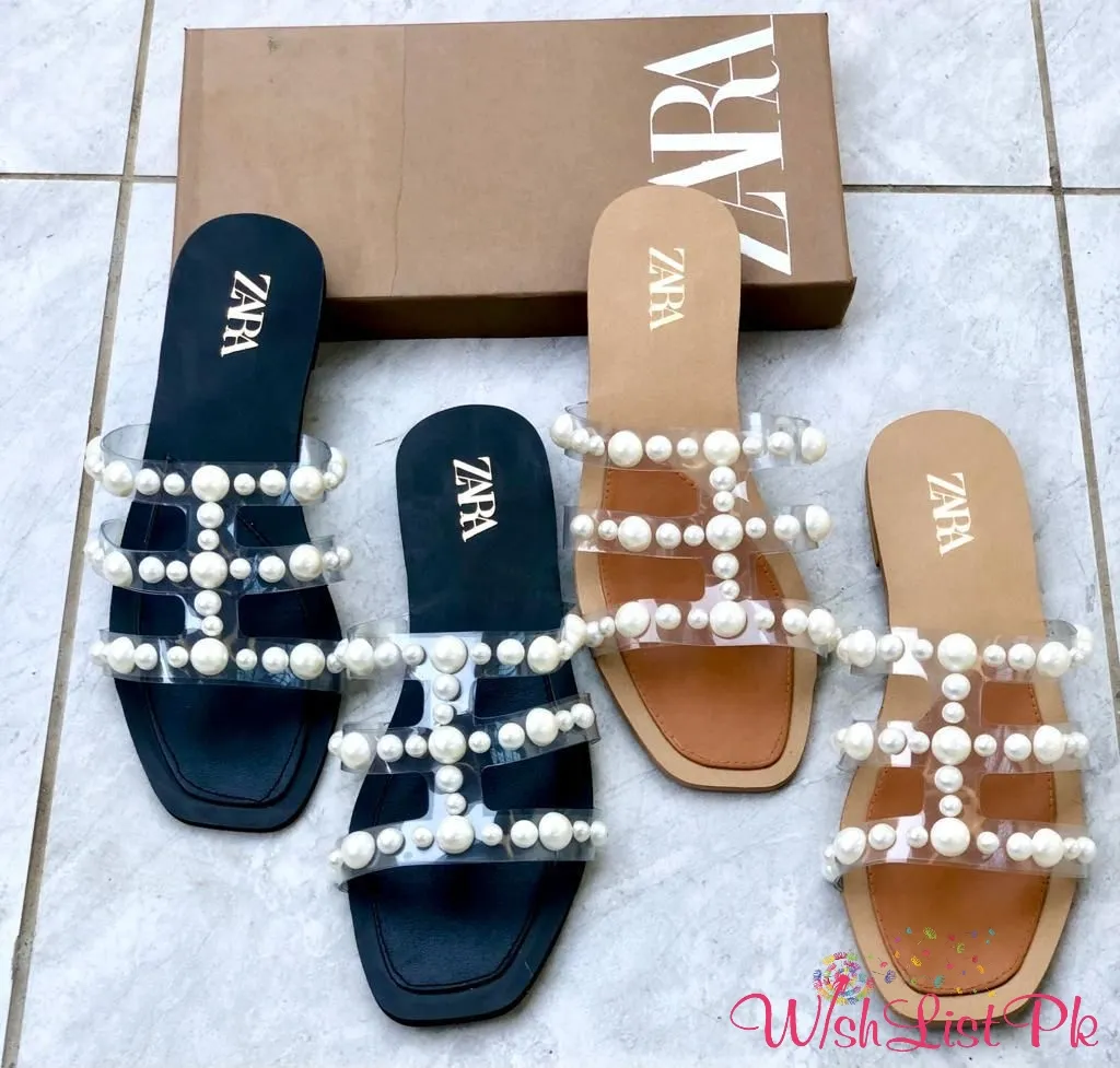 Zara Pearls Slippers
