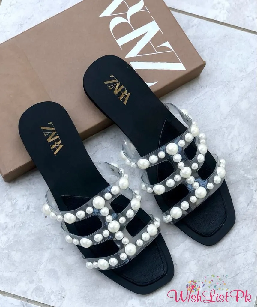 Zara Pearls Slippers